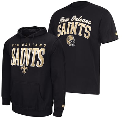 New Orleans Saints Starter Logo T-Shirt & Hoodie Set - Black