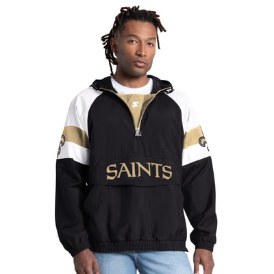 New Orleans Saints Starter Street Cut Half-Zip Jacket - Black