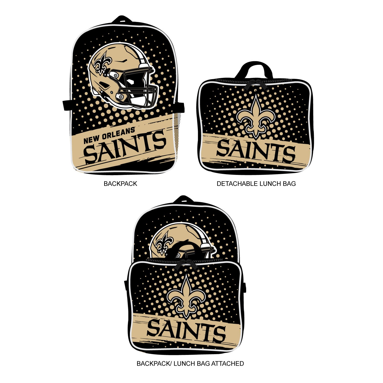 MOJO New Orleans Saints Backpack & Lunch Box 2-Piece Set
