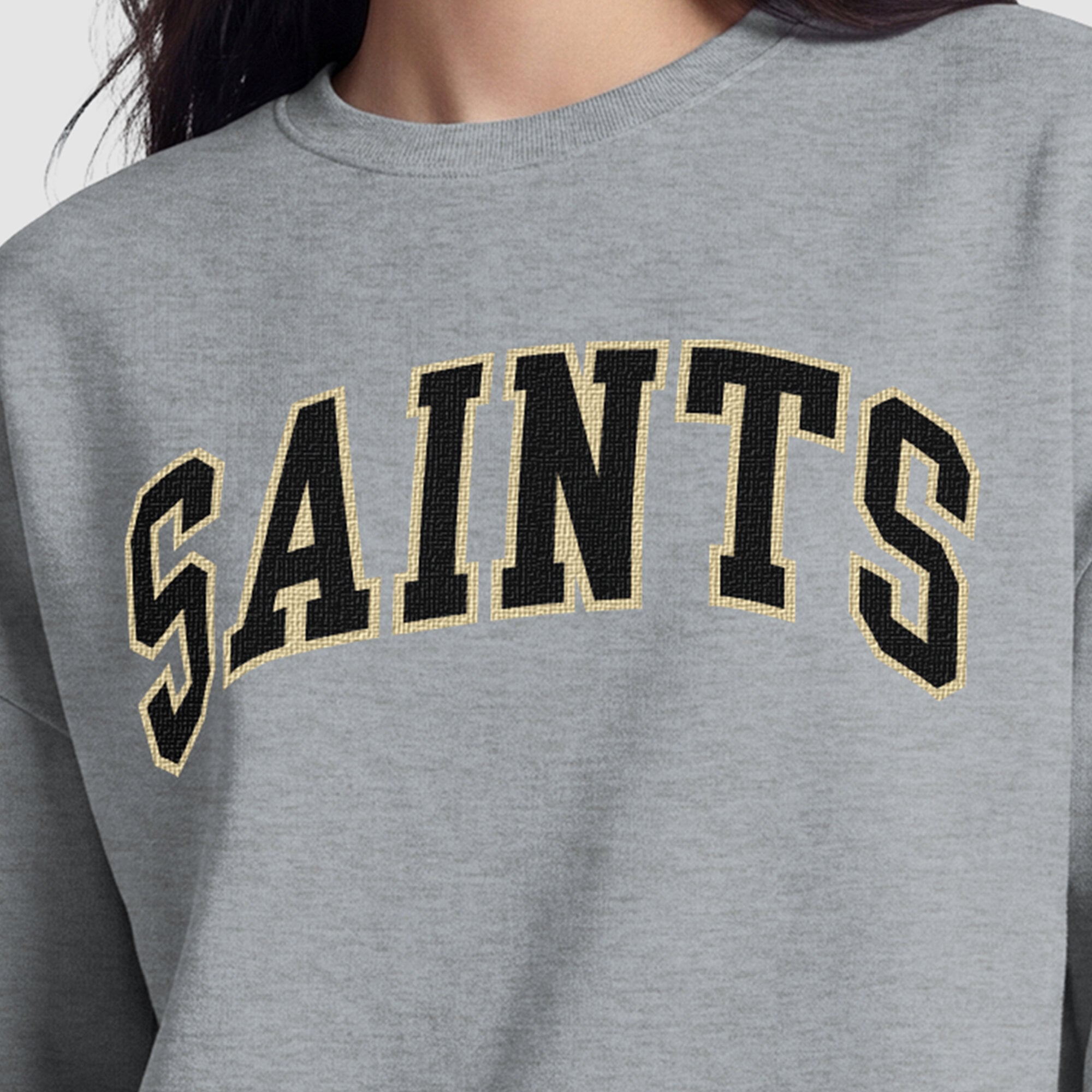 Sweat-shirt à doublure contrastée pour femme New Orleans Saints Champion - Gris chiné