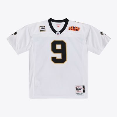 Camiseta Authentic Mitchell & Ness Hall Of Fame Legacy 2010 del New Orleans Saints - Blanco - Drew Brees - Hombre