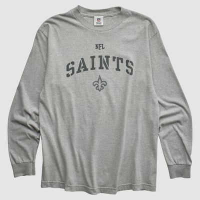 New Orleans Saints NFL 2010s Long Sleeve T-shirt - Heather Gray - S by Fanatics Real Vintage