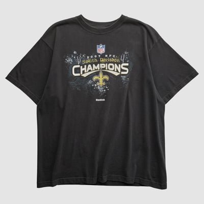New Orleans Saints Reebok 2009 T-shirt - Black - L by Fanatics Real Vintage