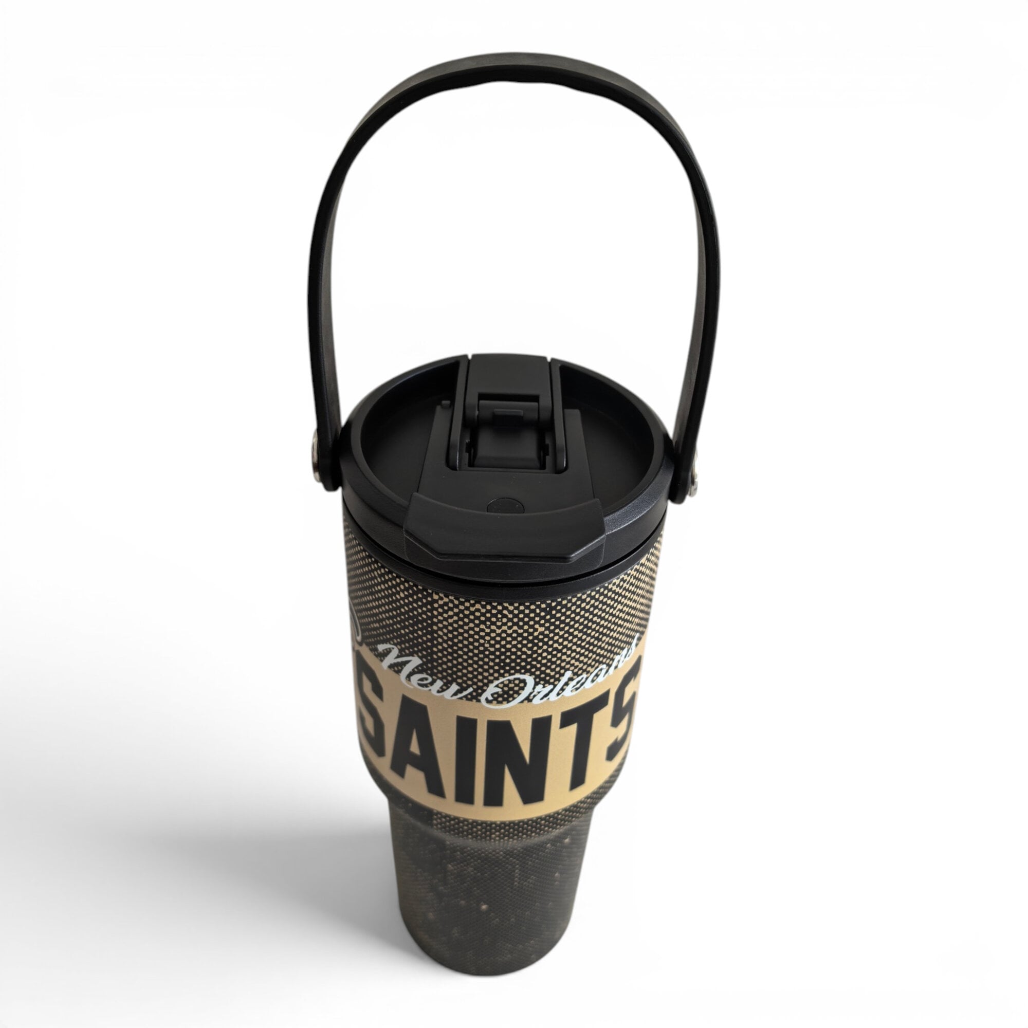 Pegasus New Orleans Saints 24oz. Speckled Gradient Stainless Steel Dual Top Water Bottle