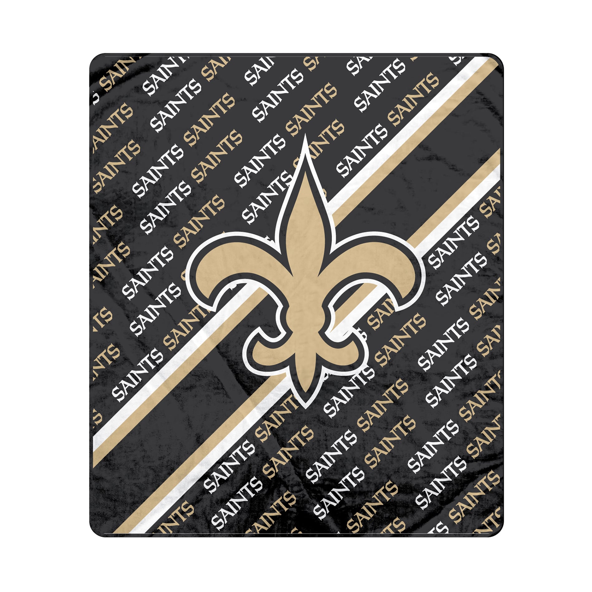 Couverture ultra douce Pegasus New Orleans Saints, 152 x 178 cm (diagonale), doublée, avec logo.