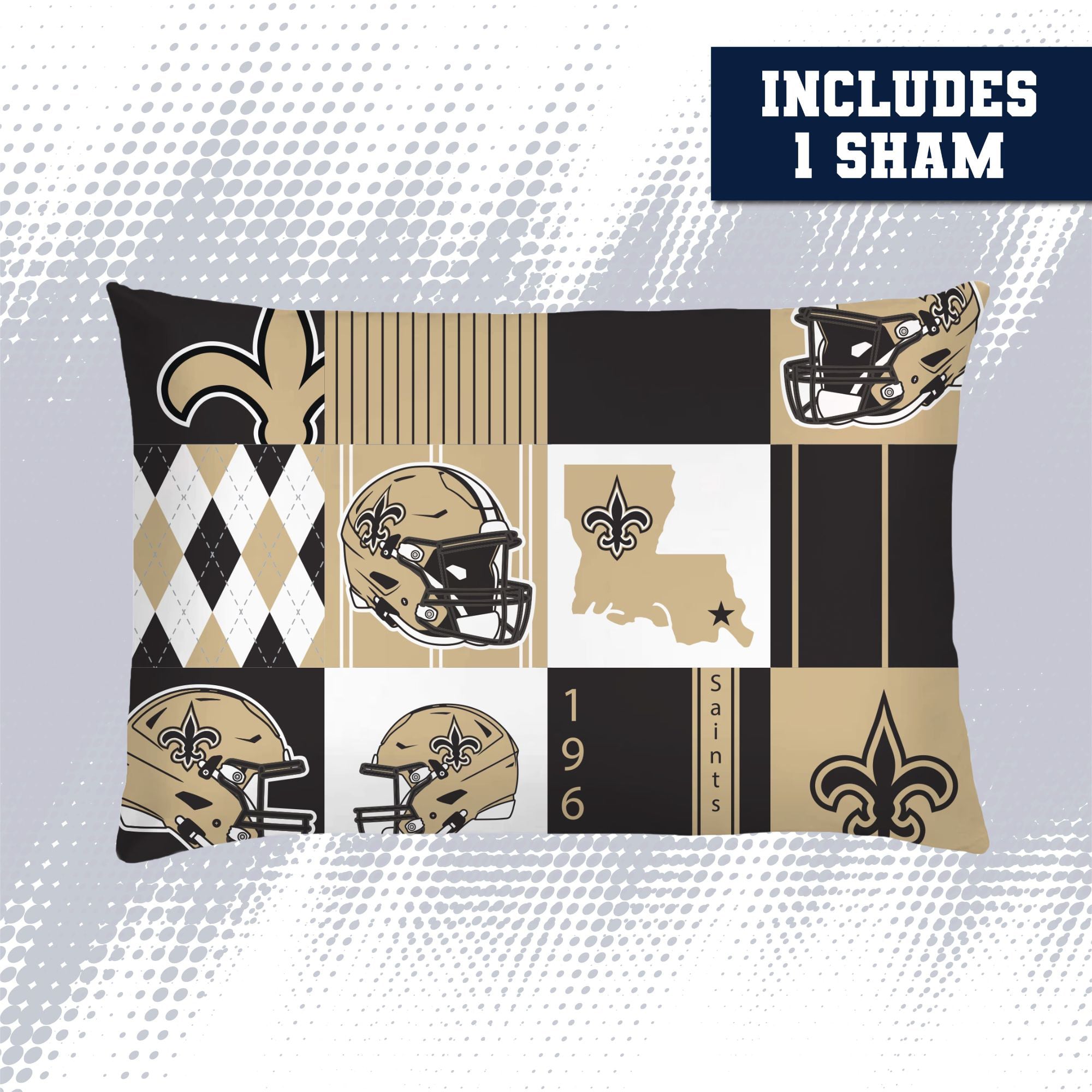 Pegasus New Orleans Saints Patchwork Plaid Two-Piece Twin/Twin XL Bed in a Bag Set