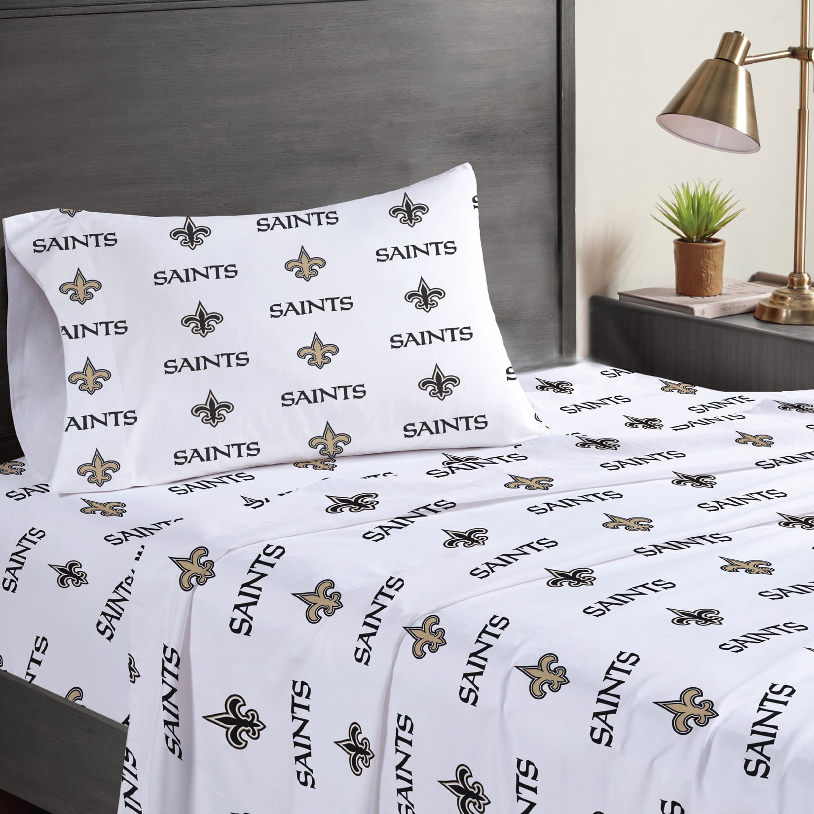 Pegasus New Orleans Saints Three-Piece Twin Sheet Set