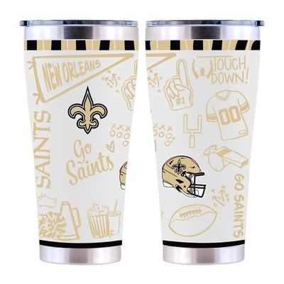 New Orleans Saints The Memory Company 30oz. Sketchpad Stainless Steel Tumbler
