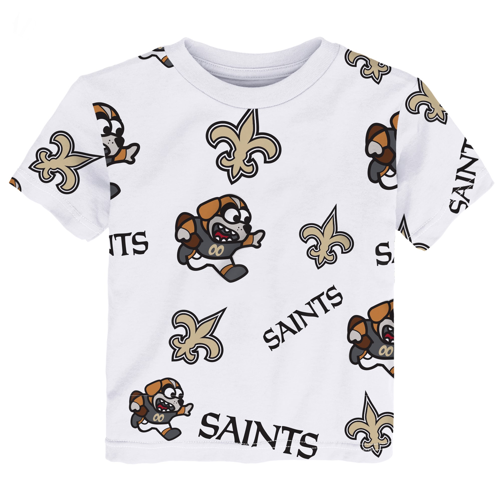 T-shirt de jeu blanc Outerstuff pour tout-petits, mascotte des Saints la Nouvelle-Orléans