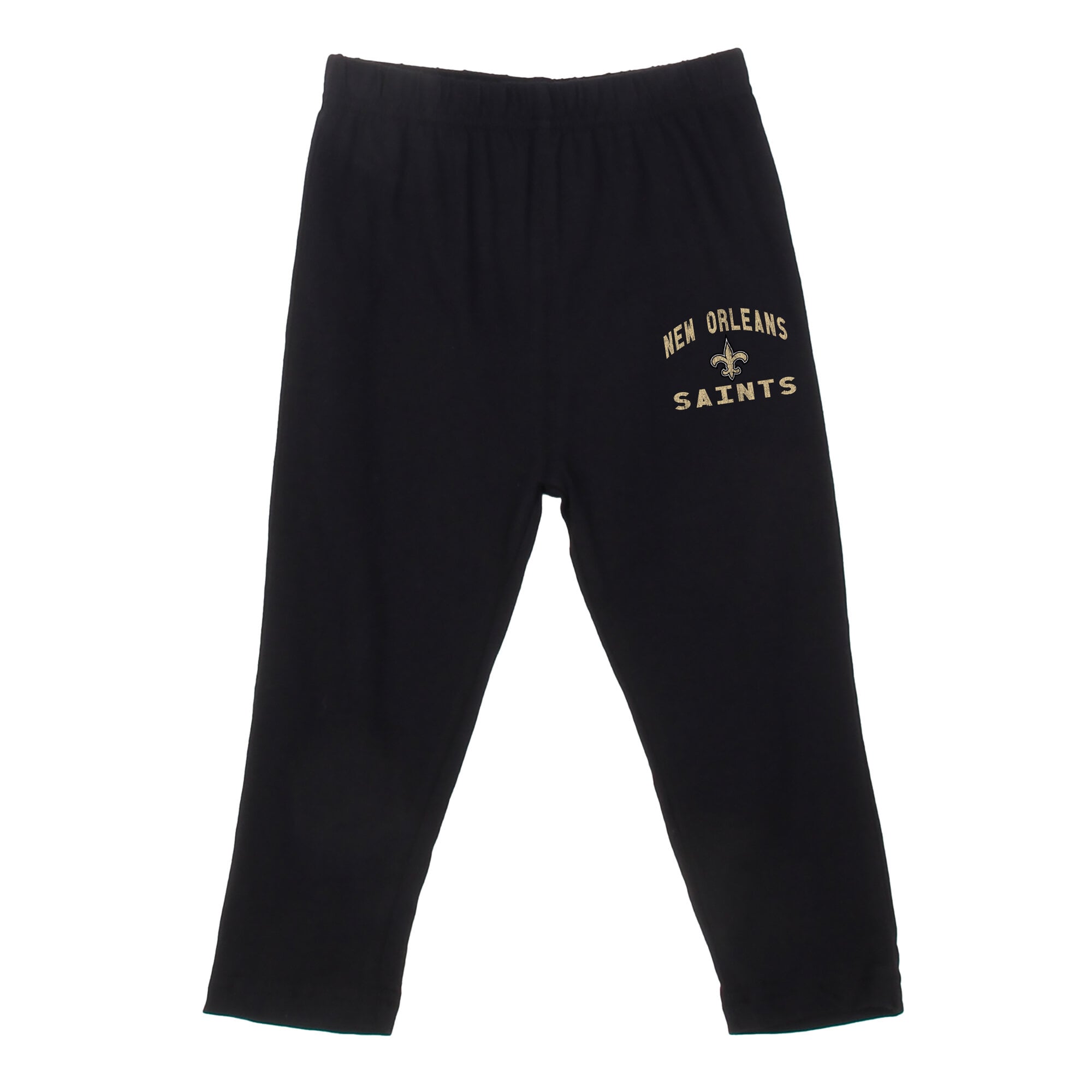 Ensemble pour tout-petit Wes & Willy noir à rayures des Saints de la Nouvelle-Orléans : haut manches longues et pantalon capuche.