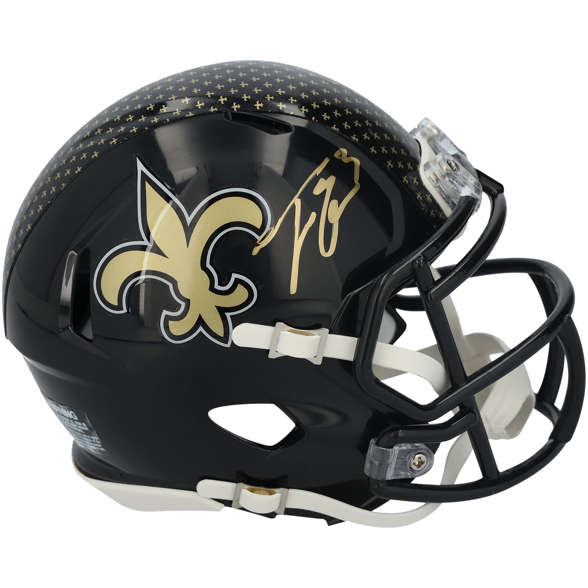 Mini-casque Riddell 2022 Alternate Speed ​​autographié par Travis Etienne Jr, des Saints de La Nouvelle-Orléans
