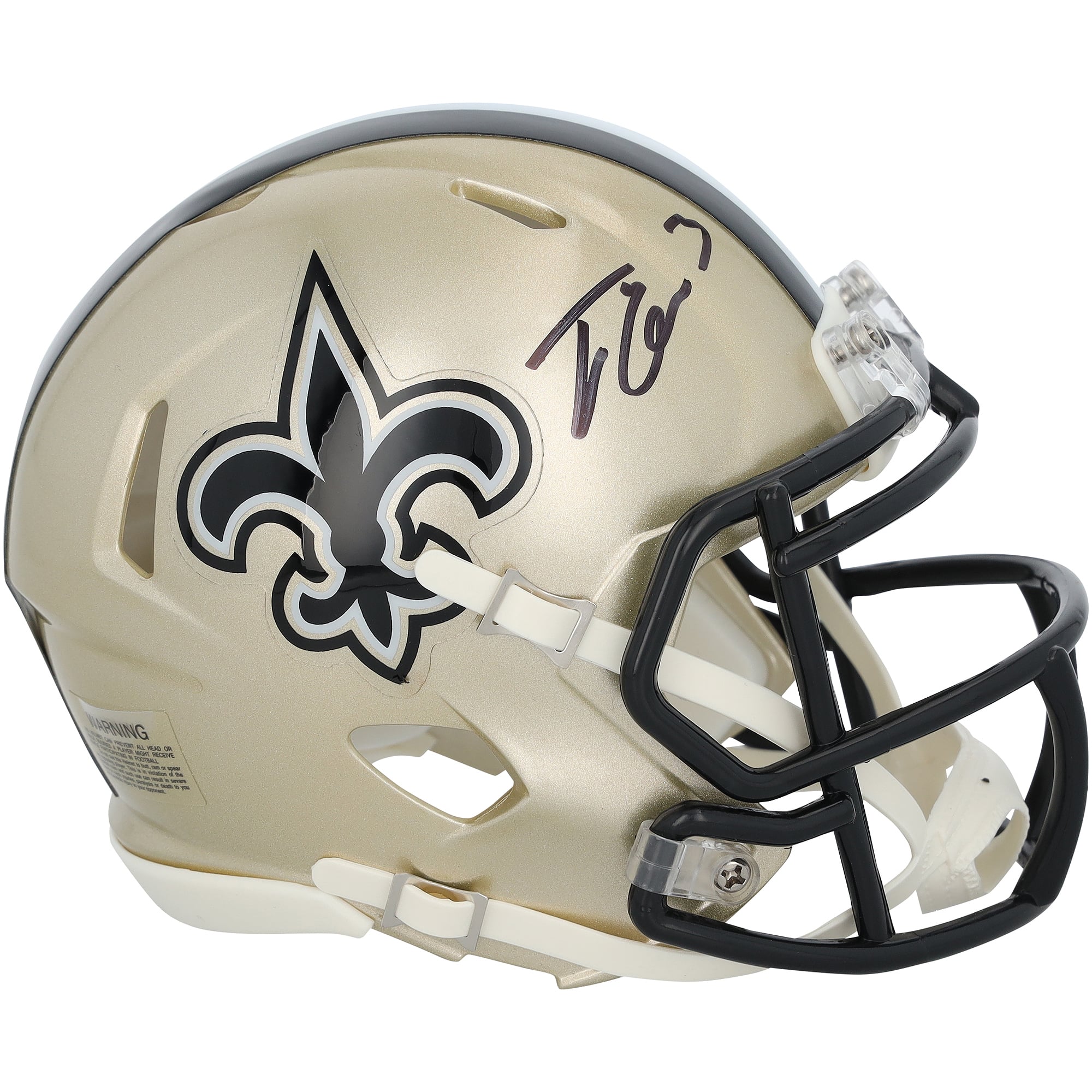 Mini casque Riddell Speed ​​autographié par Travis Etienne Jr, des Saints de la Nouvelle-Orléans