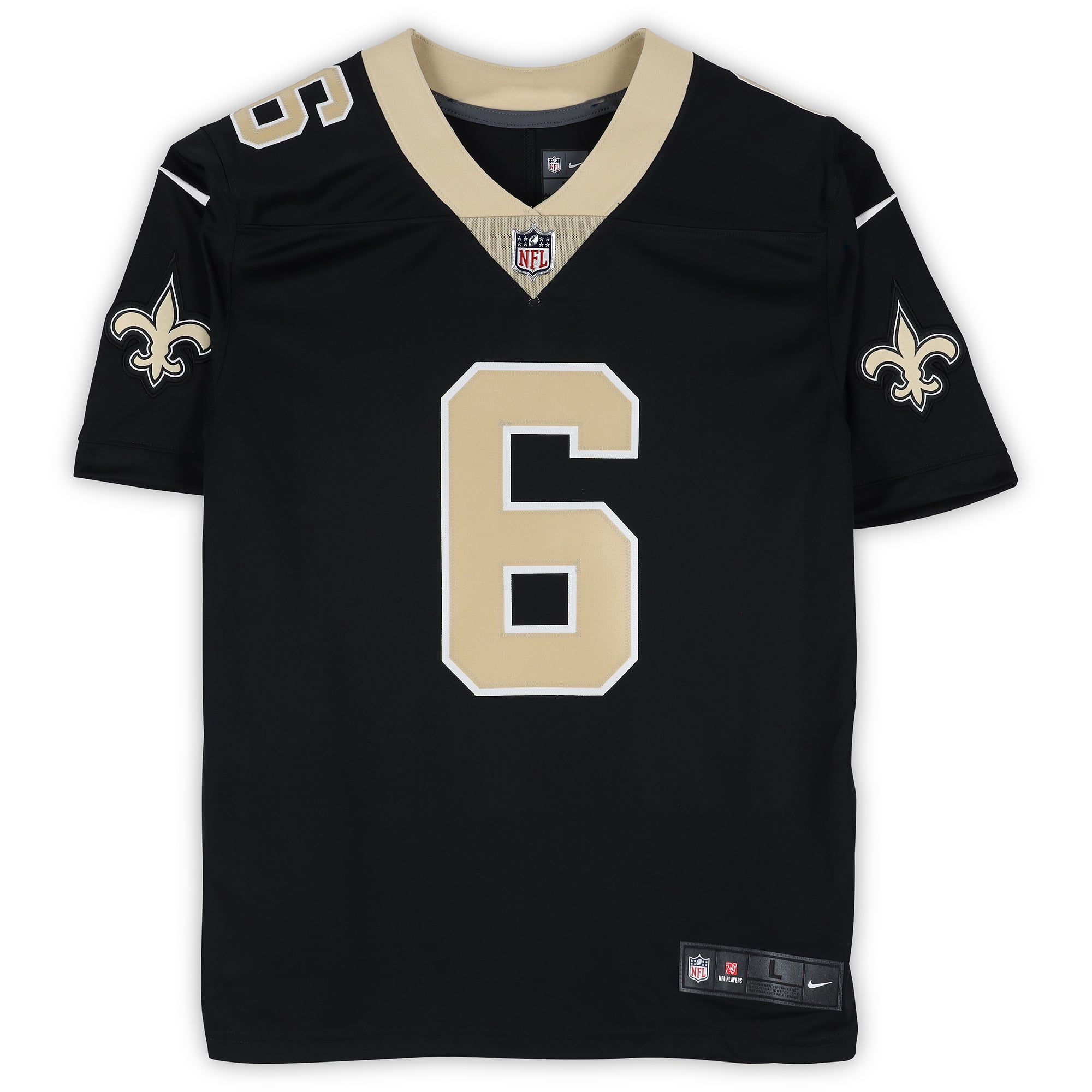 Maillot Nike Vapor Untouchable noir en édition limitée, autographié par Tyler Shough (New Orleans Saints)