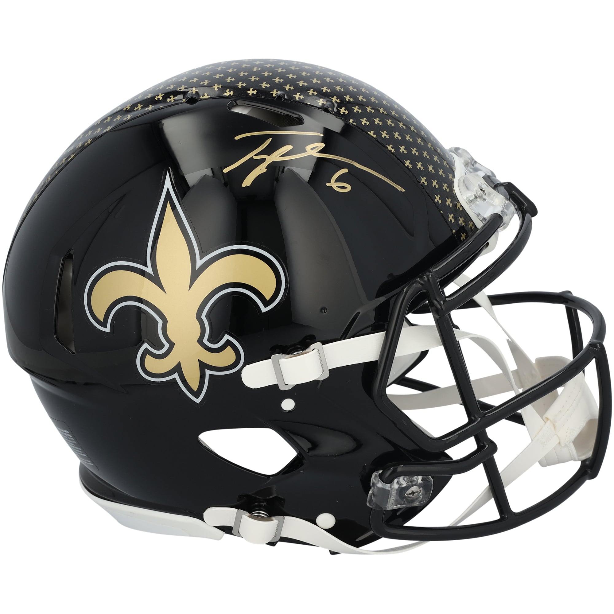 Casque Riddell Alternate Speed ​​Authentic autographié par Tyler Shough des New Orleans Saints