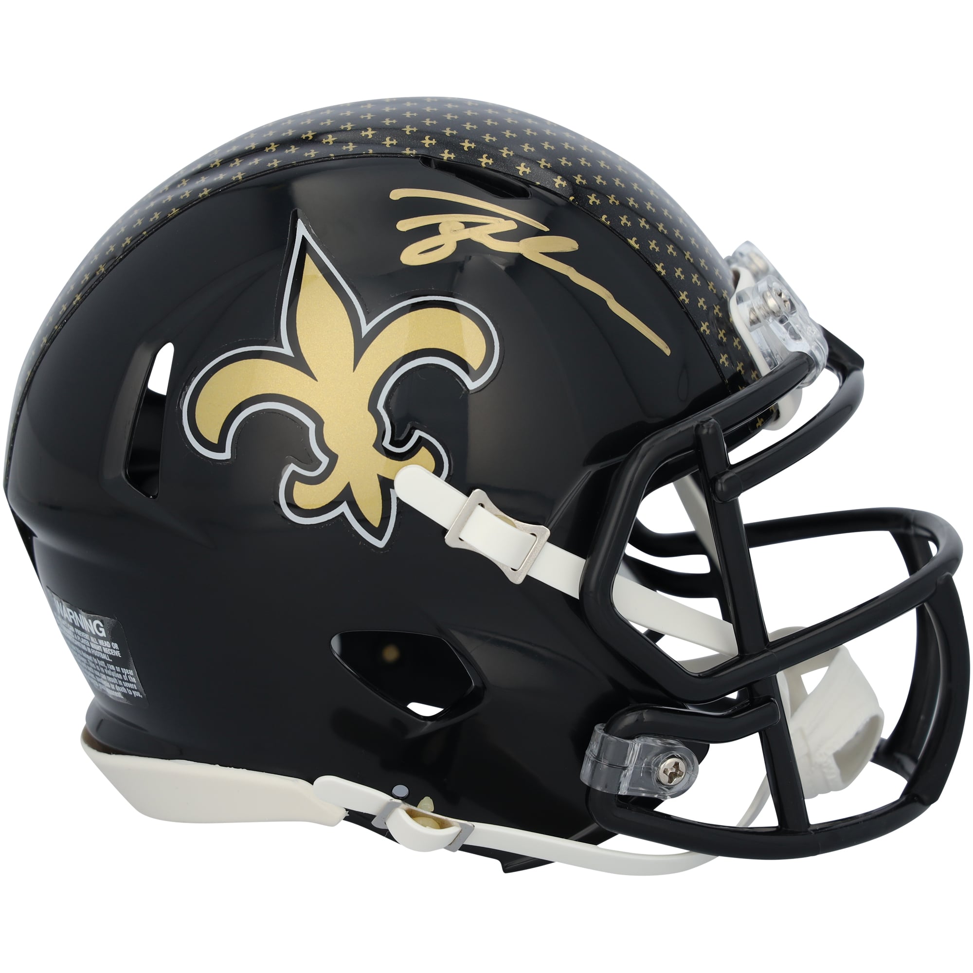 Tyler Shough, casque Riddell 2022 Alternate Speed ​​Mini autographié par les Saints de la Nouvelle-Orléans