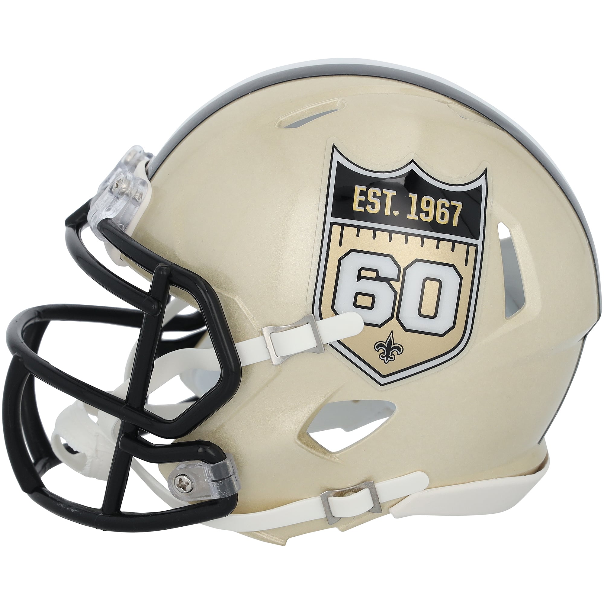 Casque miniature Riddell Speed ​​autographié par Tyler Shough, des Saints de la Nouvelle-Orléans, édition spéciale 60e anniversaire