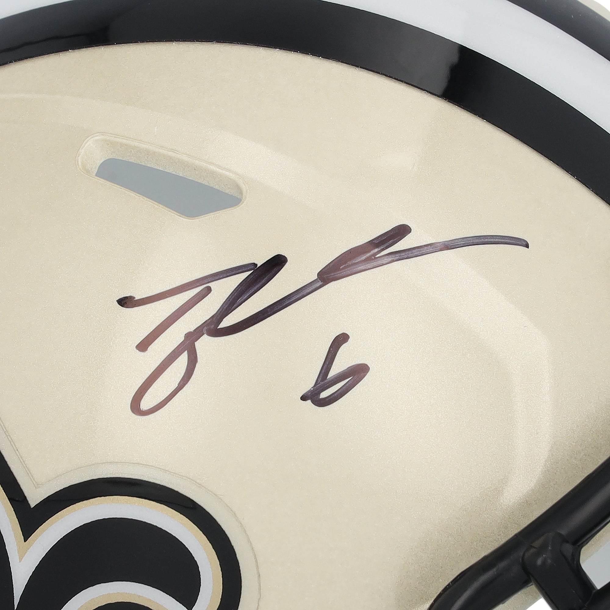 Casque miniature Riddell Speed ​​autographié par Tyler Shough, des Saints de la Nouvelle-Orléans, édition spéciale 60e anniversaire