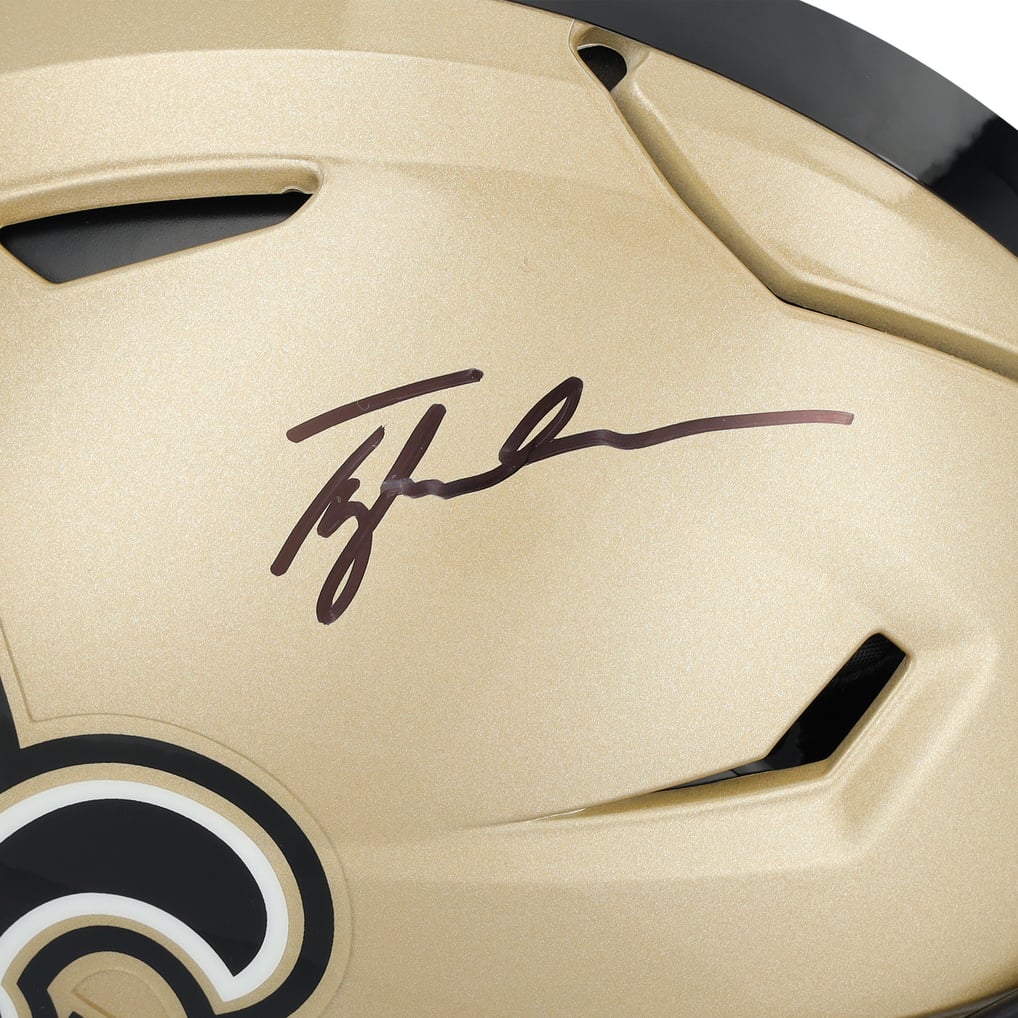 Tyler Shough New Orleans Saints Autographed Riddell Speed Flex ...