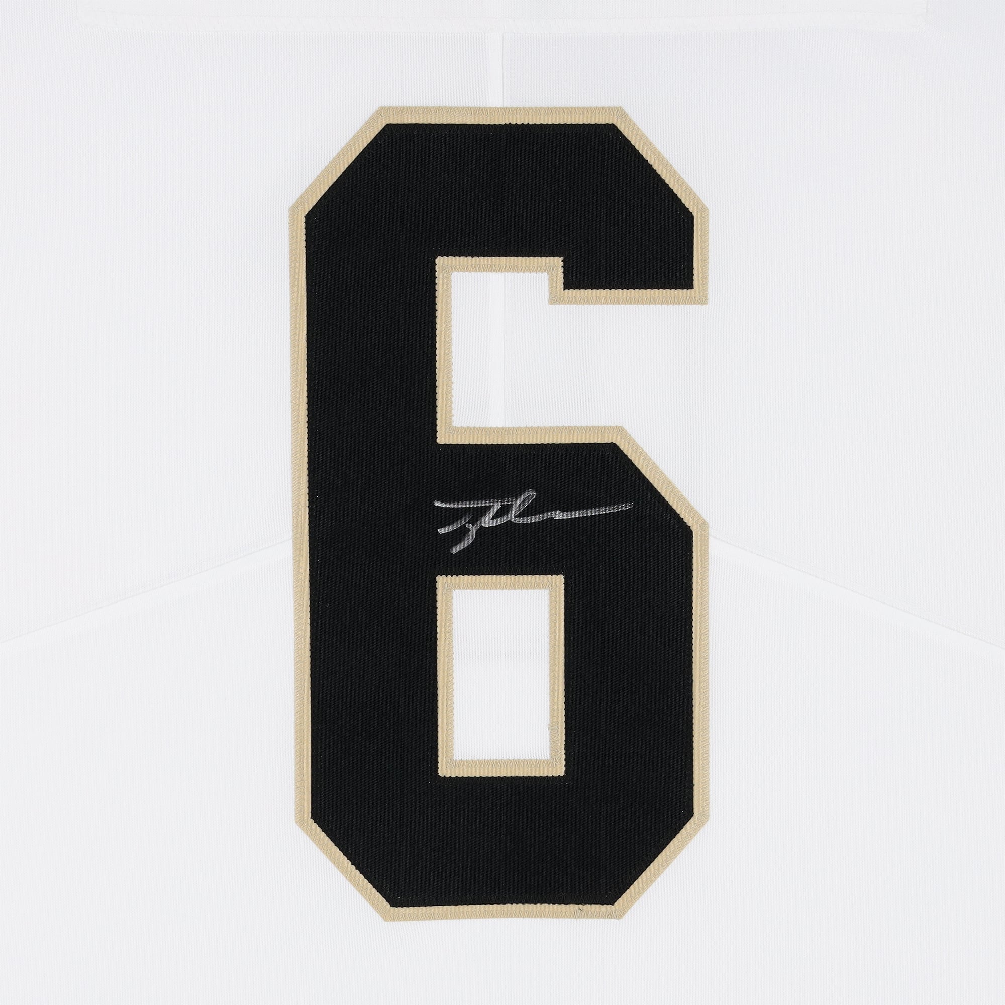 Maillot Nike Vapor Untouchable blanc en édition limitée, autographié par Tyler Shough (New Orleans Saints)