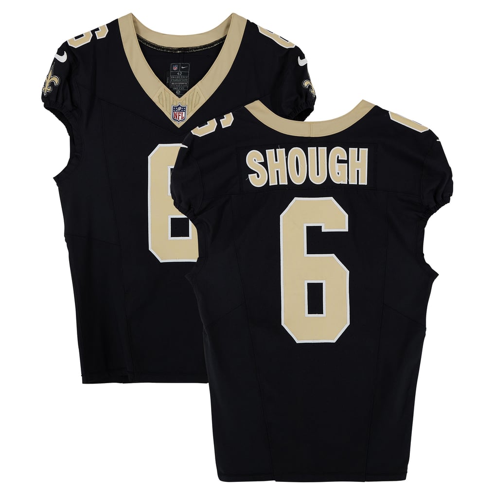 Tyler Shough New Orleans Saints Player-Issued #6 Black Nike Jersey from ...