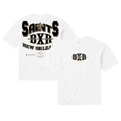 New Orleans Saints Born x Raised Unisex Block Letter T-Shirt - White
