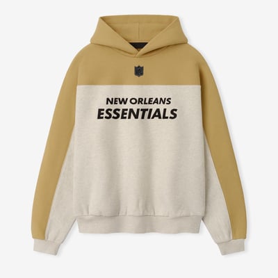 New Orleans Saints Fear of God x NFL Unisex 90s Relaxed Hoodie - Heather Gray/Gold