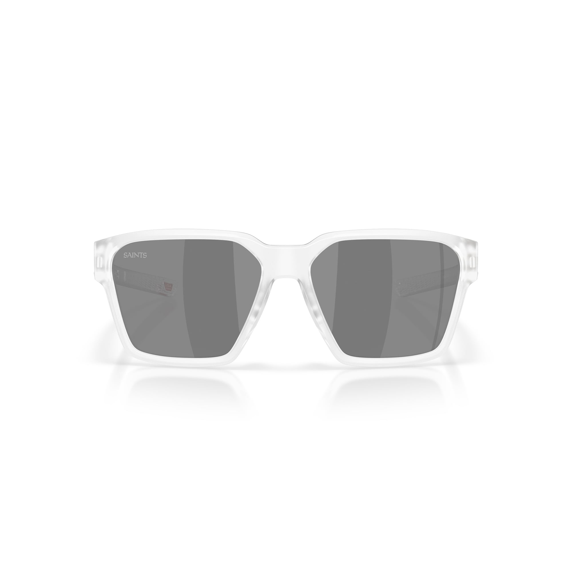 Unisex Oakley New Orleans Saints Briza Matte Clear Sunglasses with Prizm Black Polarized Lenses