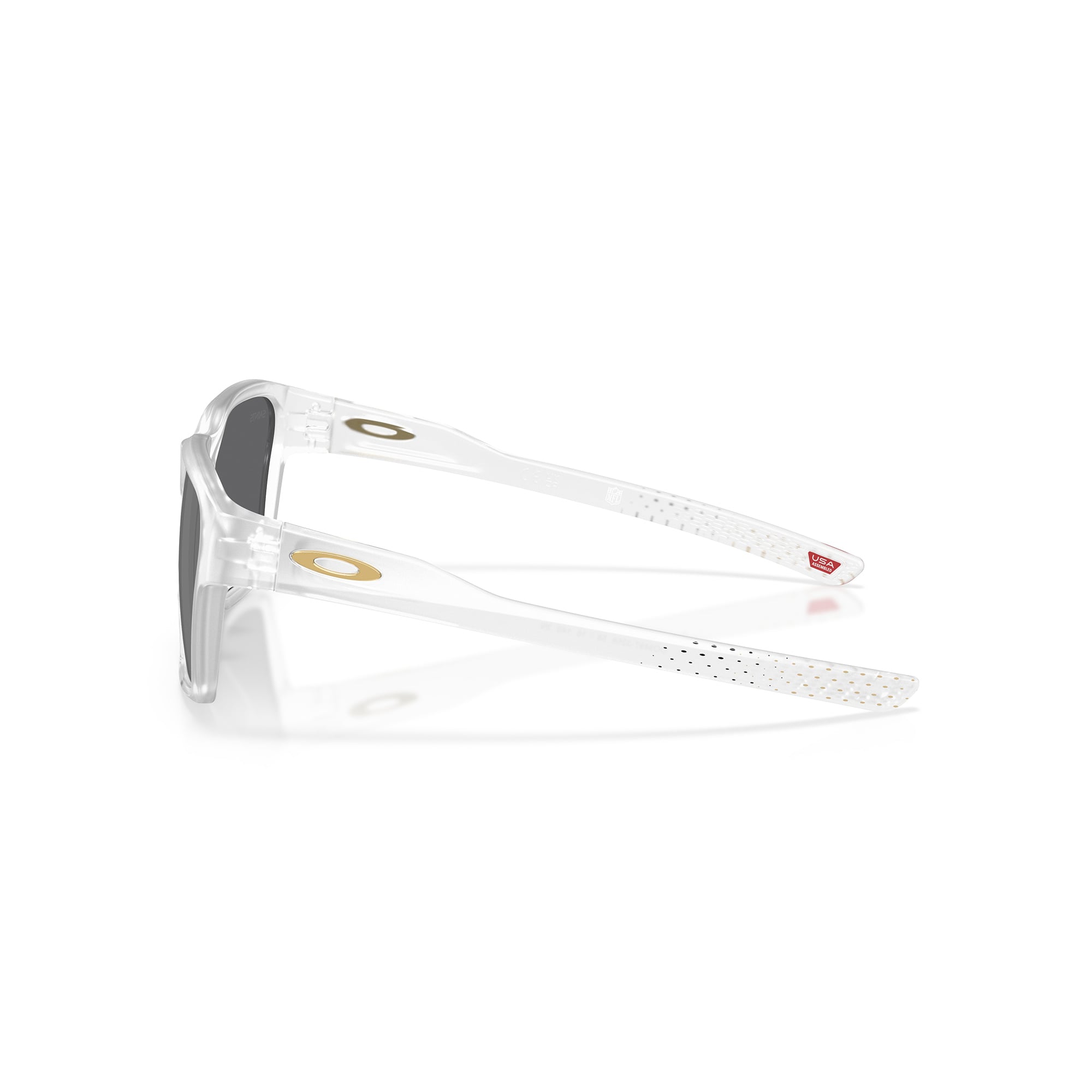 Unisex Oakley New Orleans Saints Briza Matte Clear Sunglasses with Prizm Black Polarized Lenses