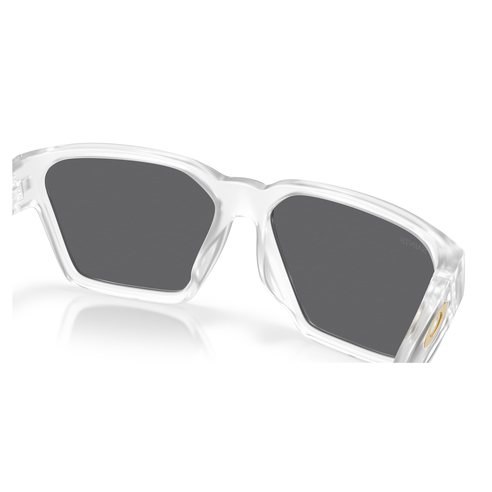 Unisex Oakley New Orleans Saints Briza Matte Clear Sunglasses with Prizm Black Polarized Lenses