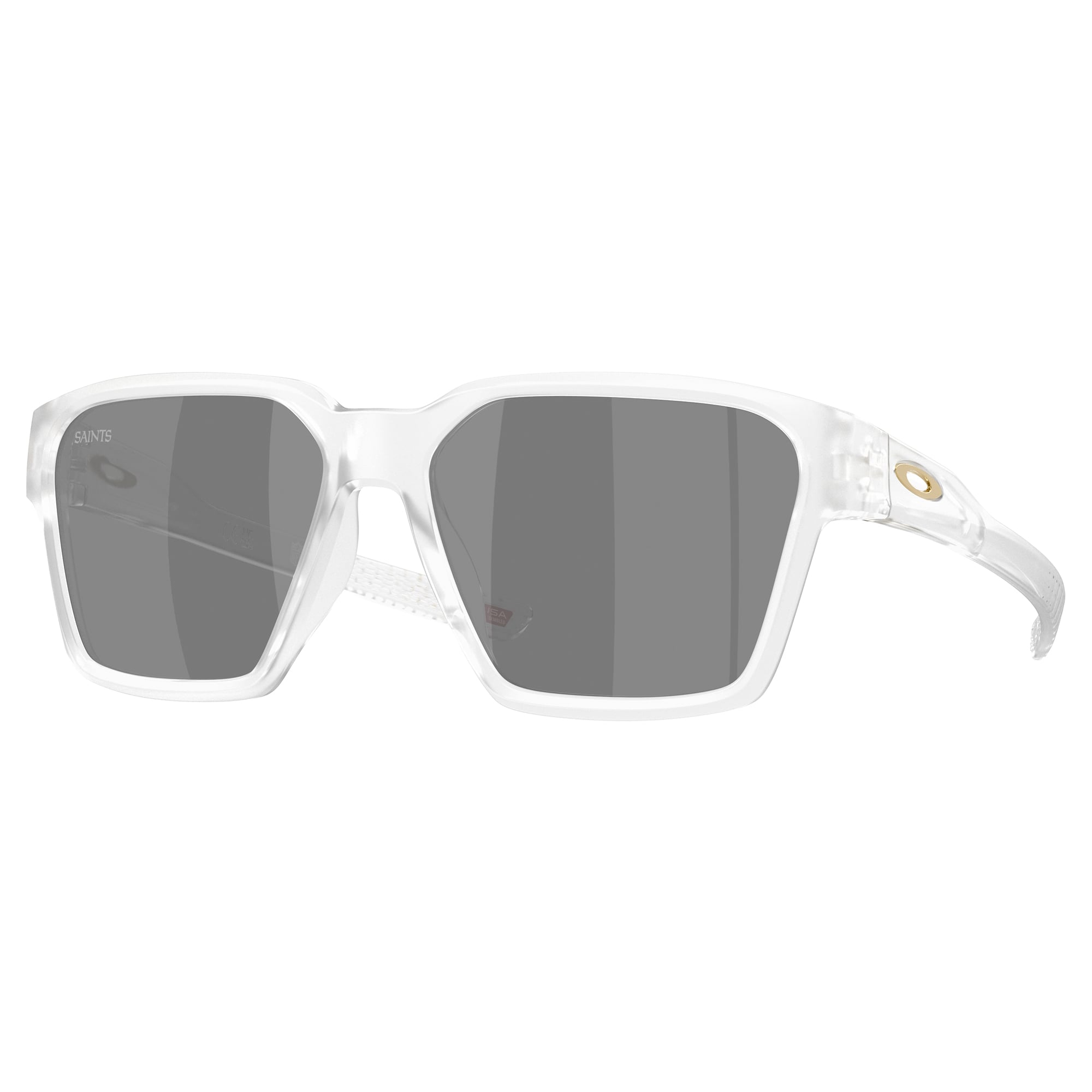 Unisex Oakley New Orleans Saints Briza Matte Clear Sunglasses with Prizm Black Polarized Lenses