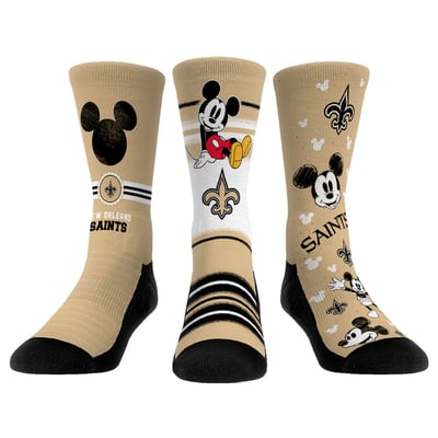 New Orleans Saints Rock Em Unisex Disney Three-Pack Crew Socks Set - 