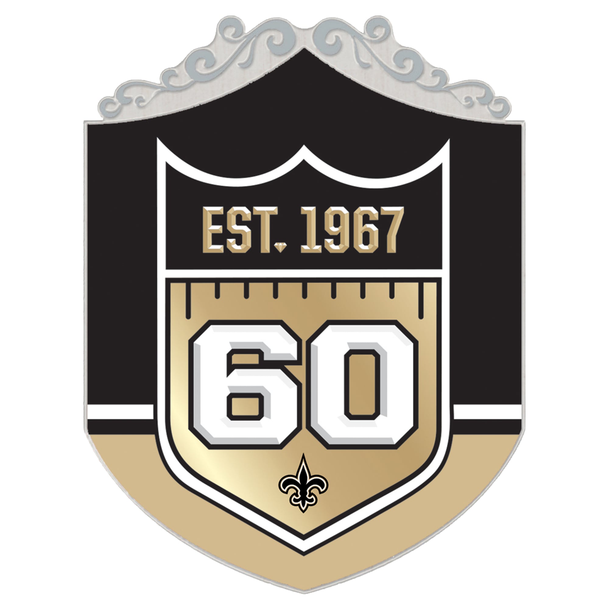 Pin de collection WinCraft New Orleans Saints commémorant le 60e anniversaire