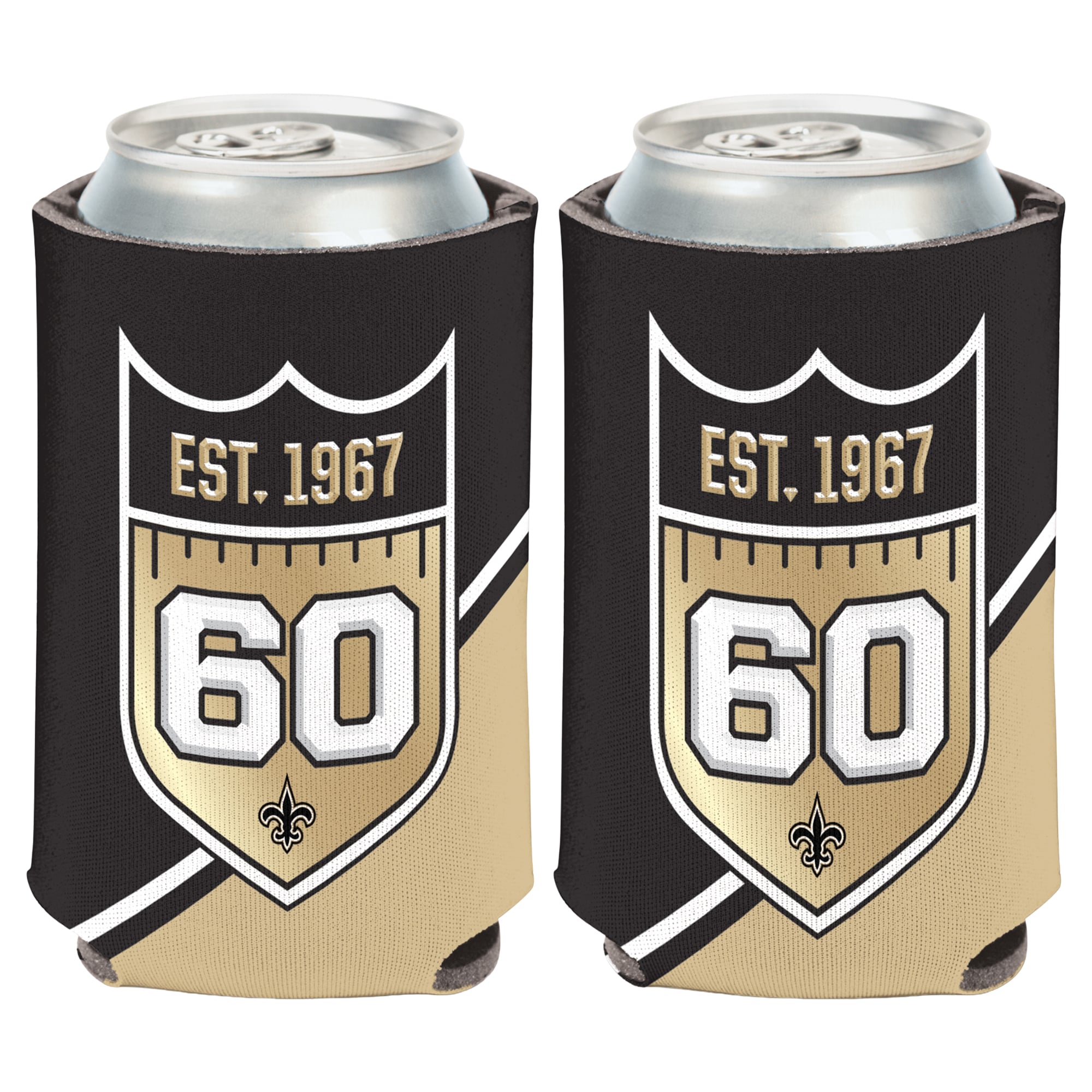 Ensemble de deux refroidisseurs de canettes WinCraft New Orleans Saints pour le 60e anniversaire
