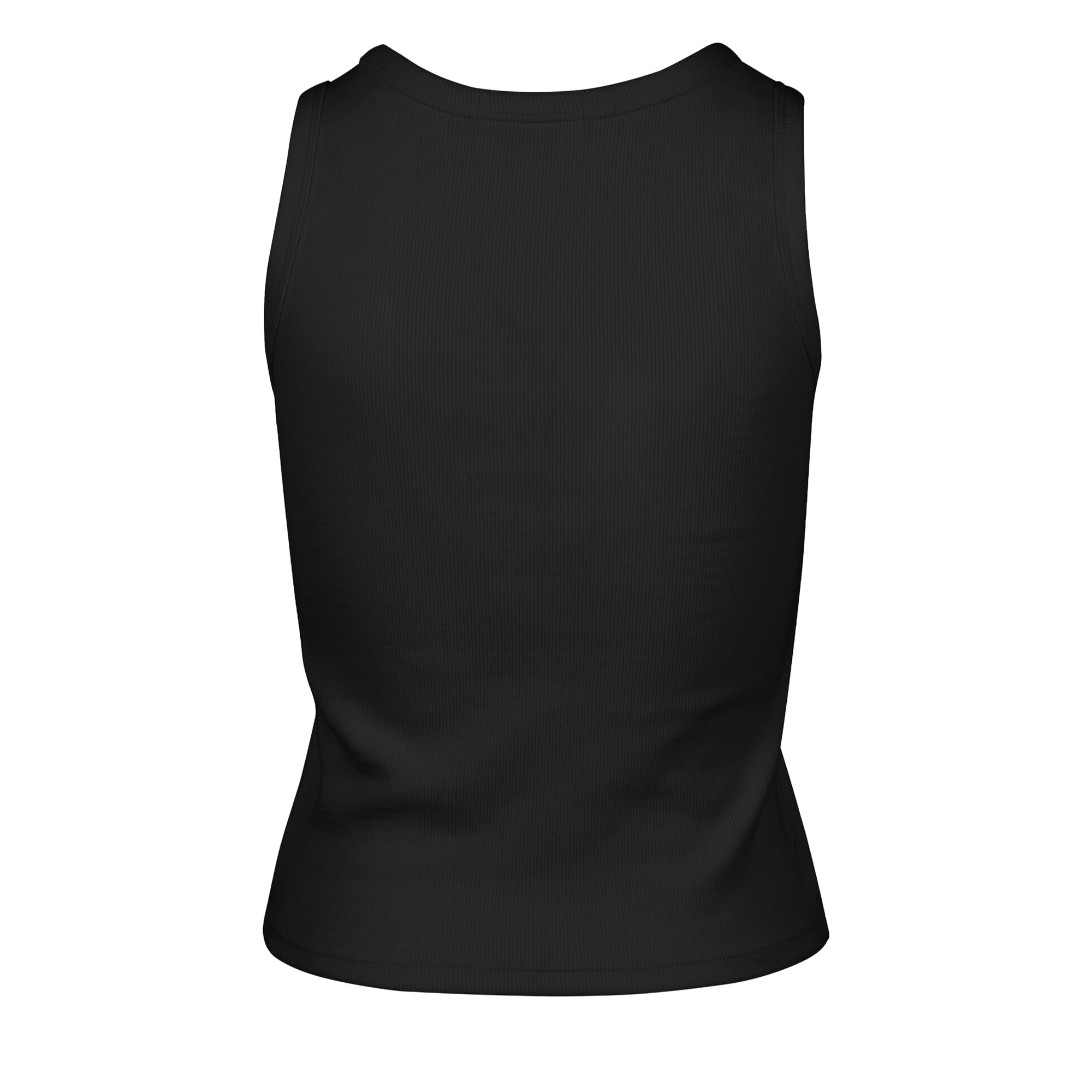 Débardeur court côtelé à coupe droite pour femme, modèle 47 des New Orleans Saints, noir