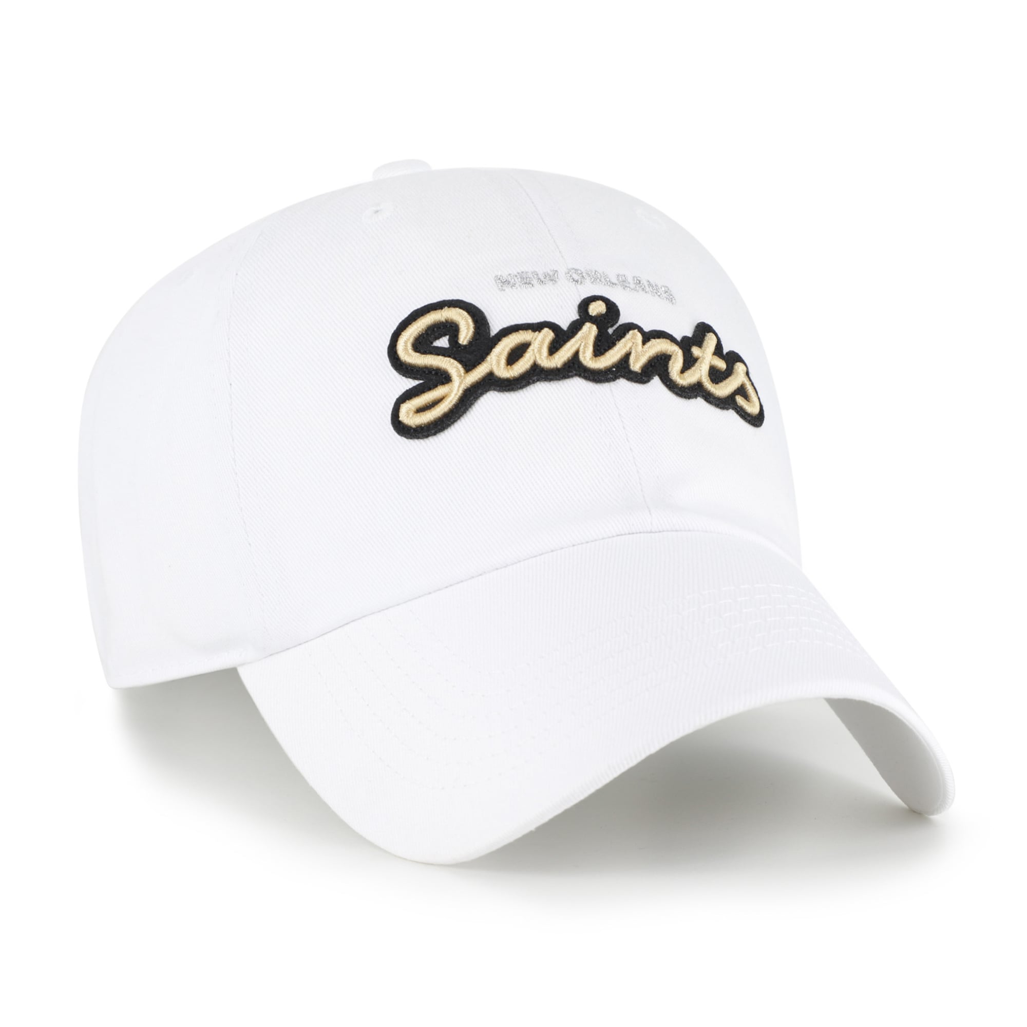 Women's '47 White New Orleans Saints Trendy Script Clean Up Adjustable Hat
