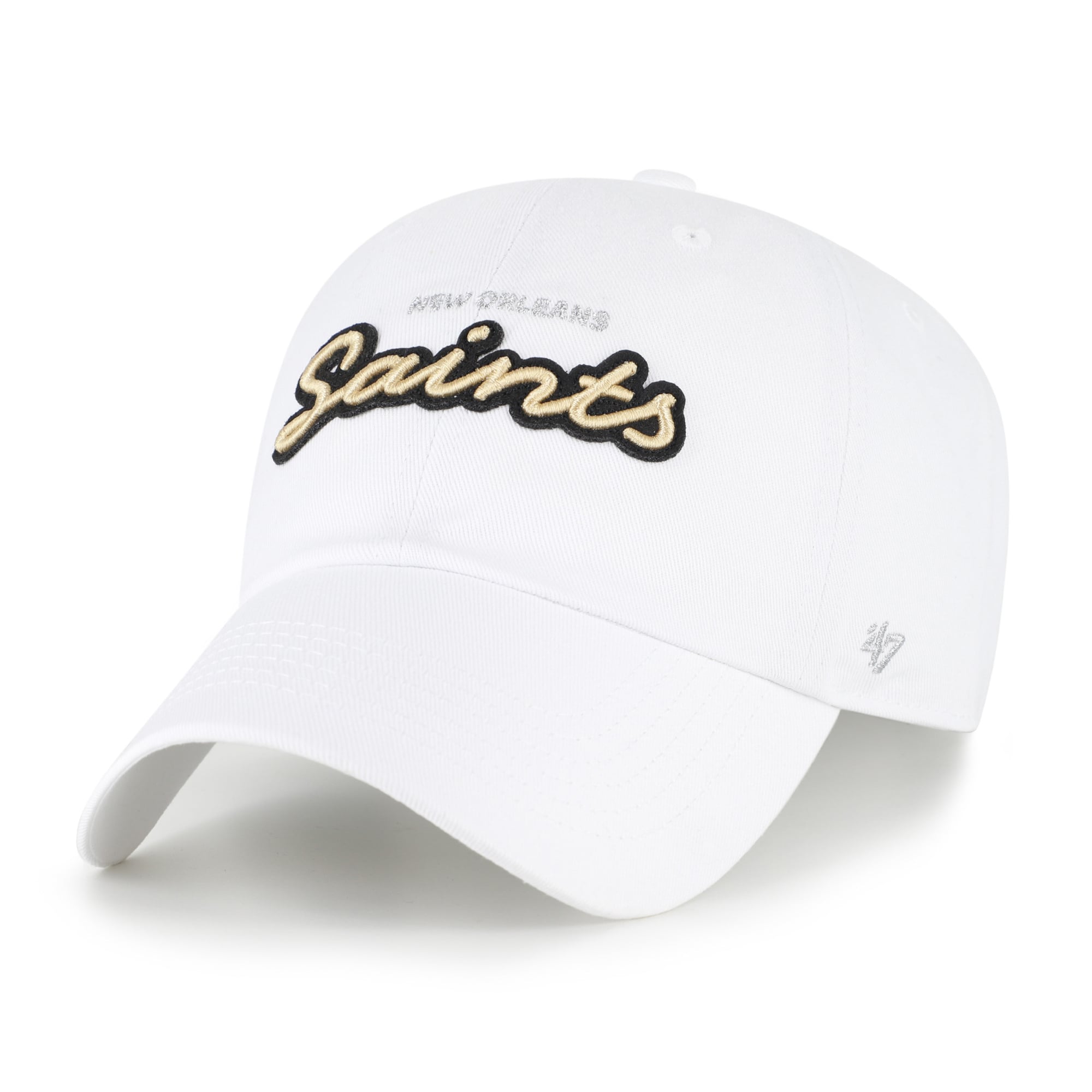 Women's '47  White New Orleans Saints Trendy Script Clean Up Adjustable Hat