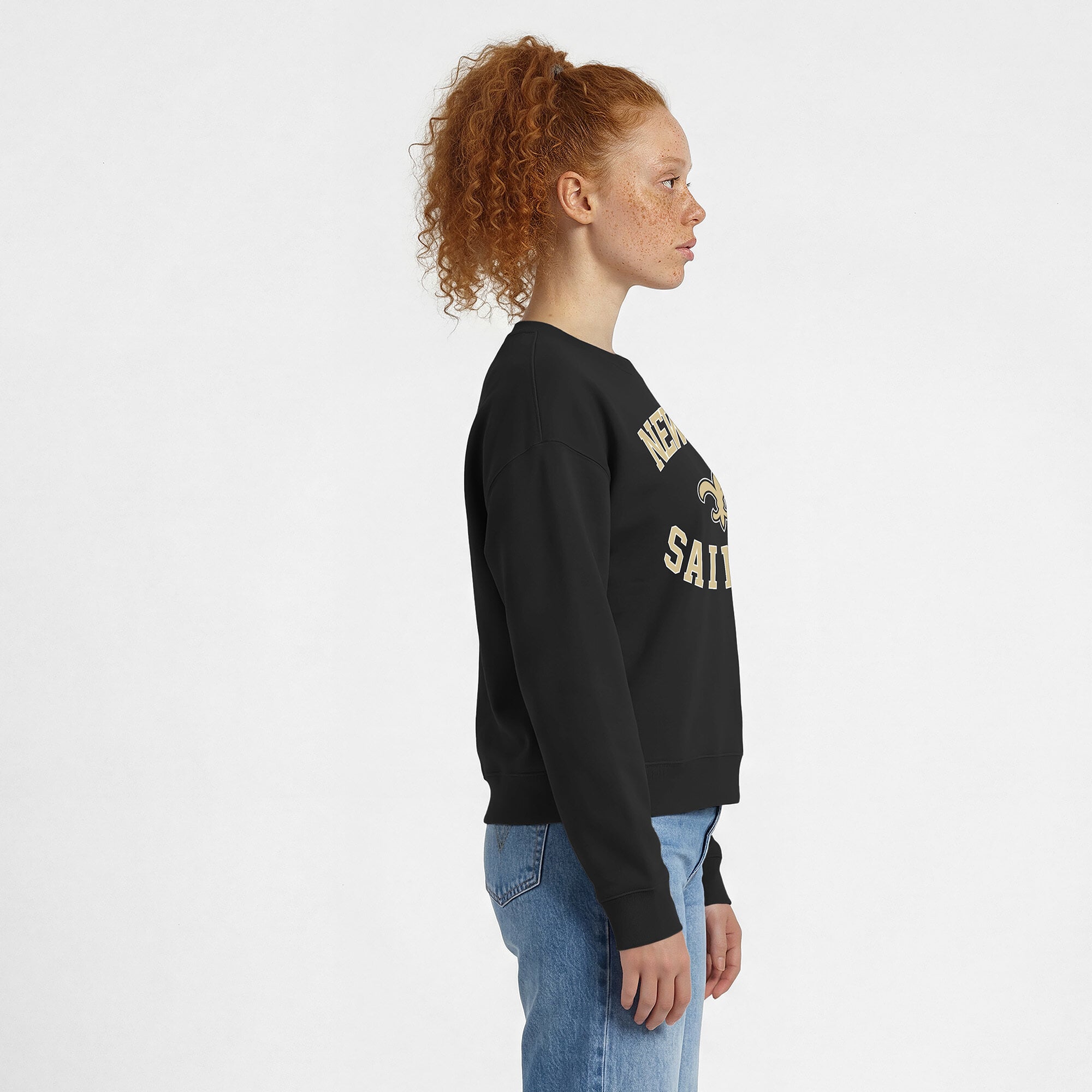 Women's Champion Black New Orleans Saints Heart & Soul Powerblend Sweatshirt