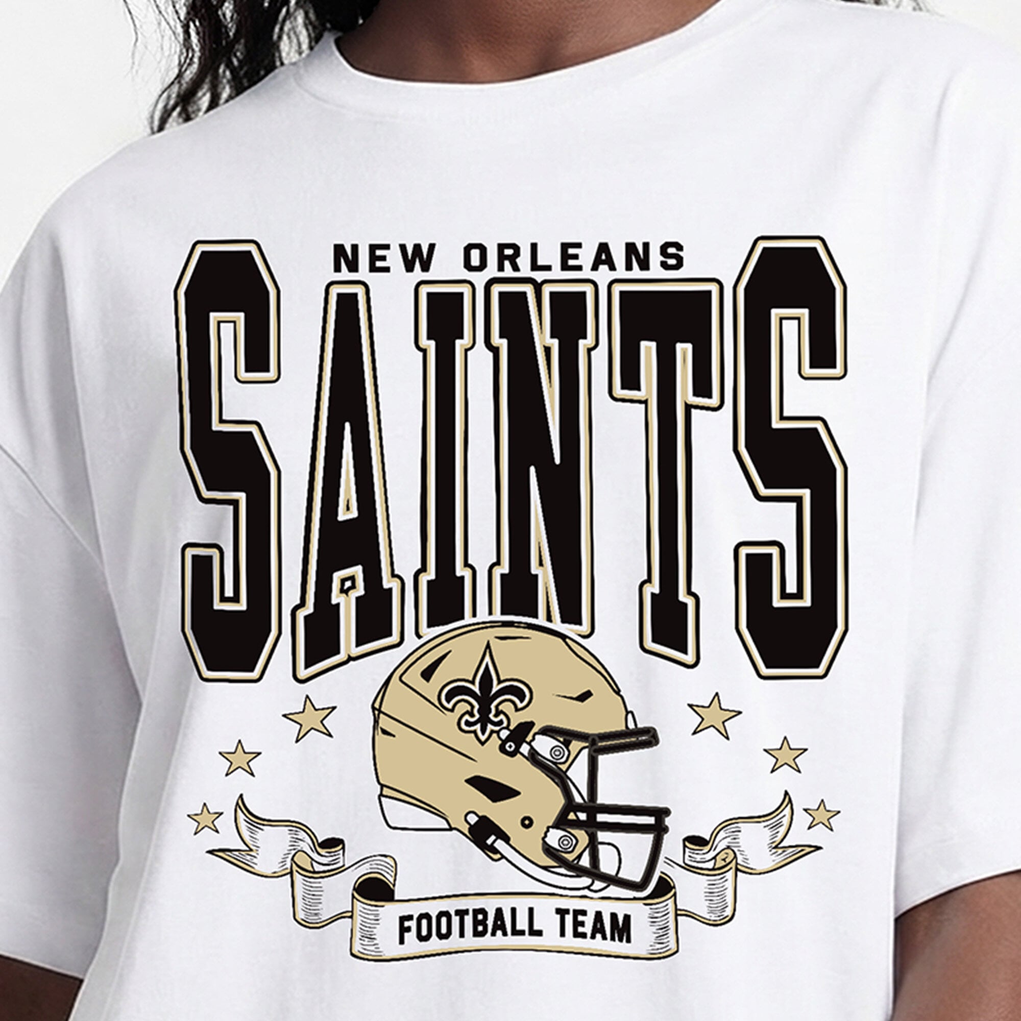 Women's Champion  White New Orleans Saints Oversized T-Shirt