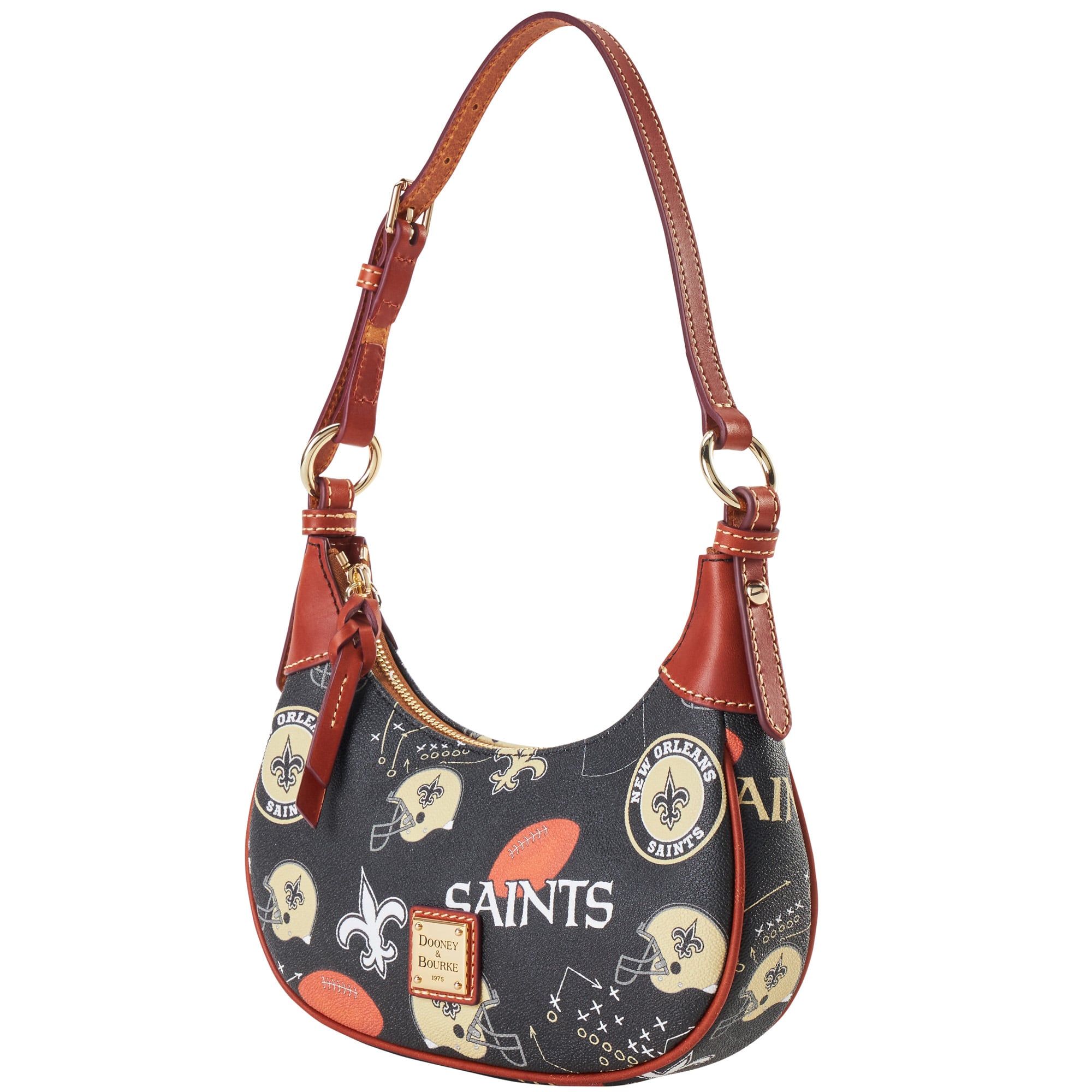 Sac à bandoulière souple Dooney & Bourke New Orleans Saints pour femme