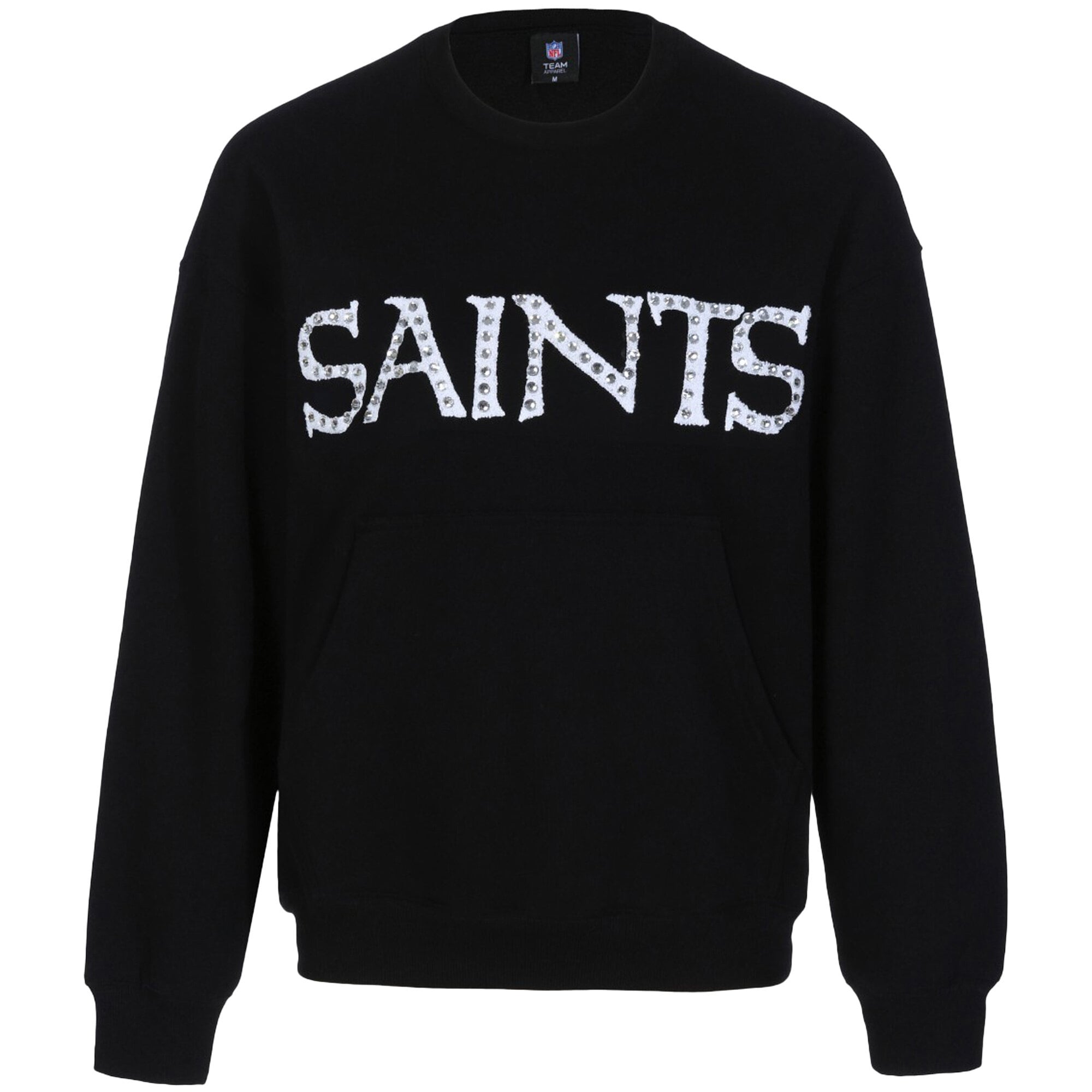 Sweat-shirt FABGATING pour femme par Cuce, noir, en chenille orné de bijoux, New Orleans Saints
