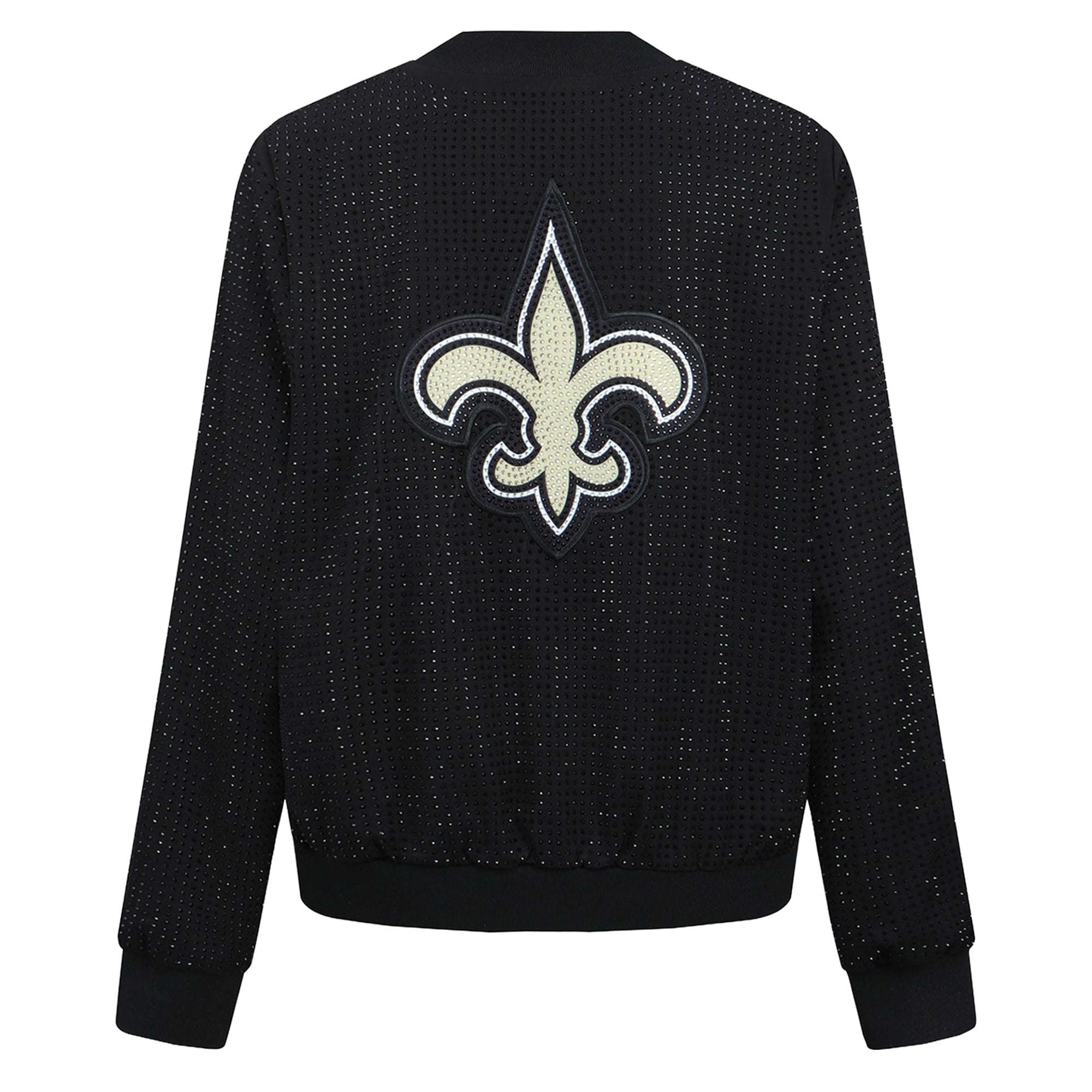 Veste bomber zippée intégrale FABGATING by Cuce noire New Orleans Saints Crystal pour femme