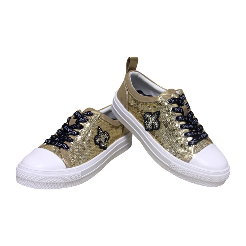 Women's FABGATING by Cuce  Gold New Orleans Saints Team Sequin Sneakers