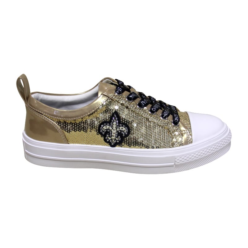 Women's FABGATING by Cuce  Gold New Orleans Saints Team Sequin Sneakers