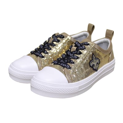  New Orleans Saints FABGATING by Cuce Women's Team Sequin Sneakers - Gold
