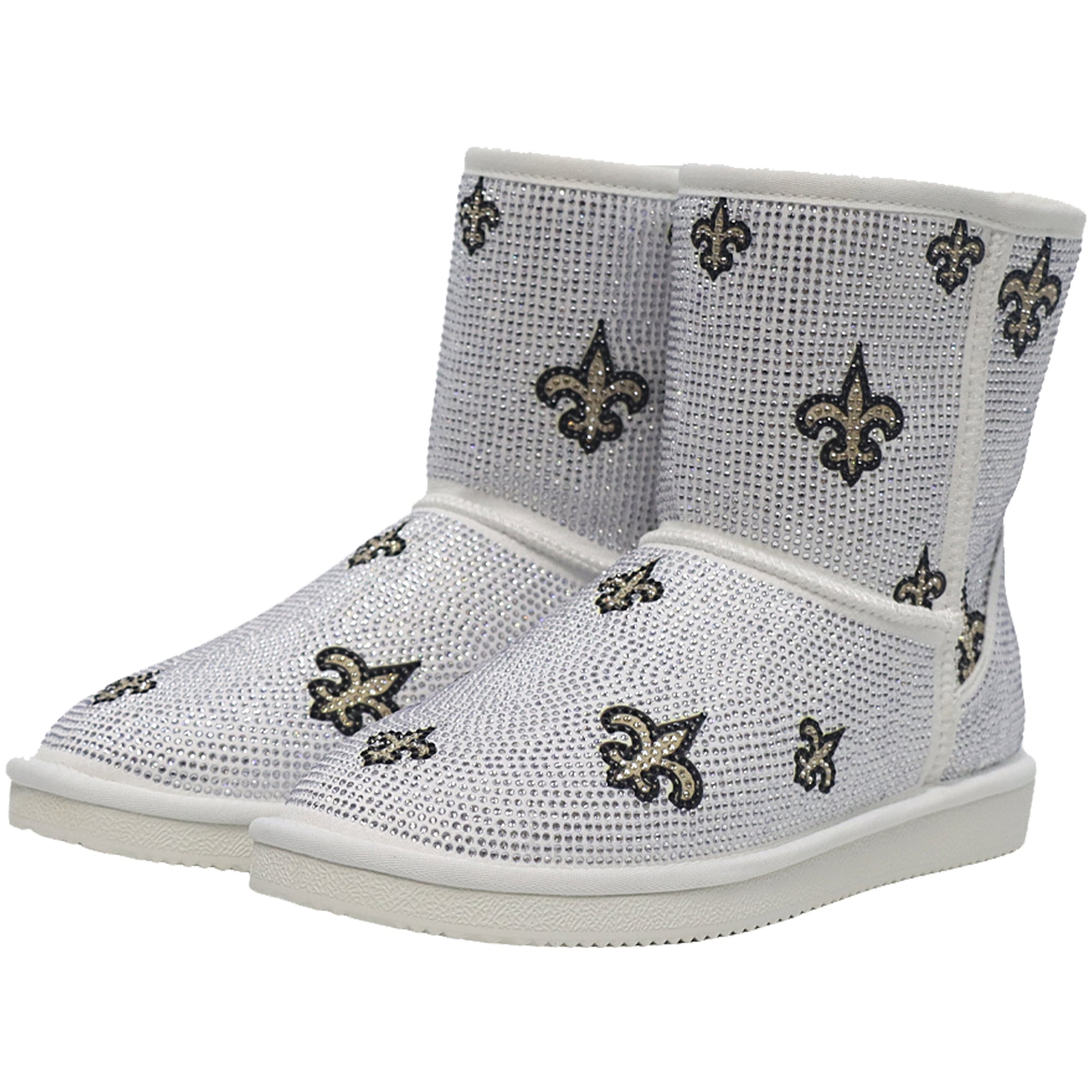 Bottines à enfiler FABGATING by Cuce blanches logo des Saints de la Nouvelle-Orléans