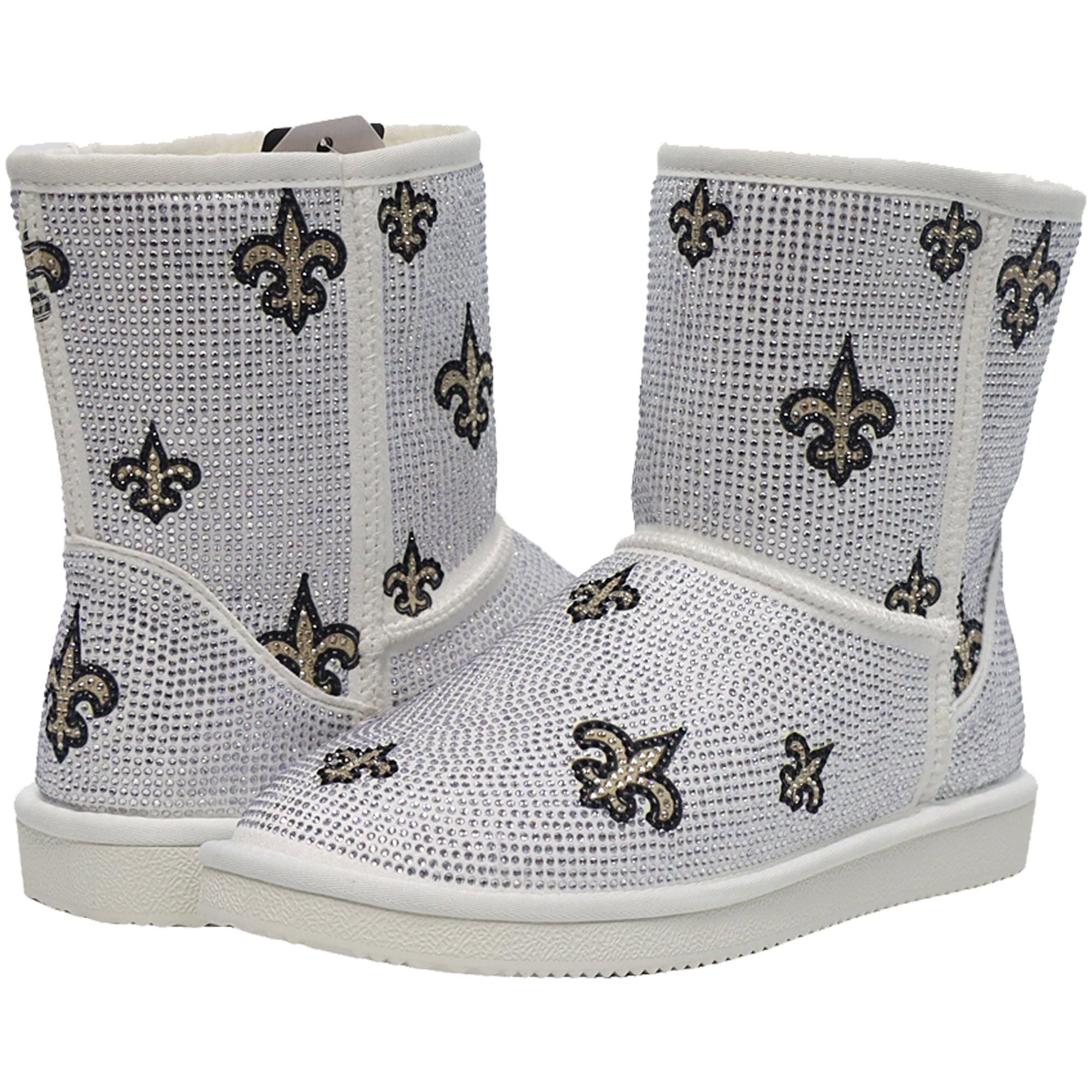 Bottines à enfiler FABGATING by Cuce blanches logo des Saints de la Nouvelle-Orléans