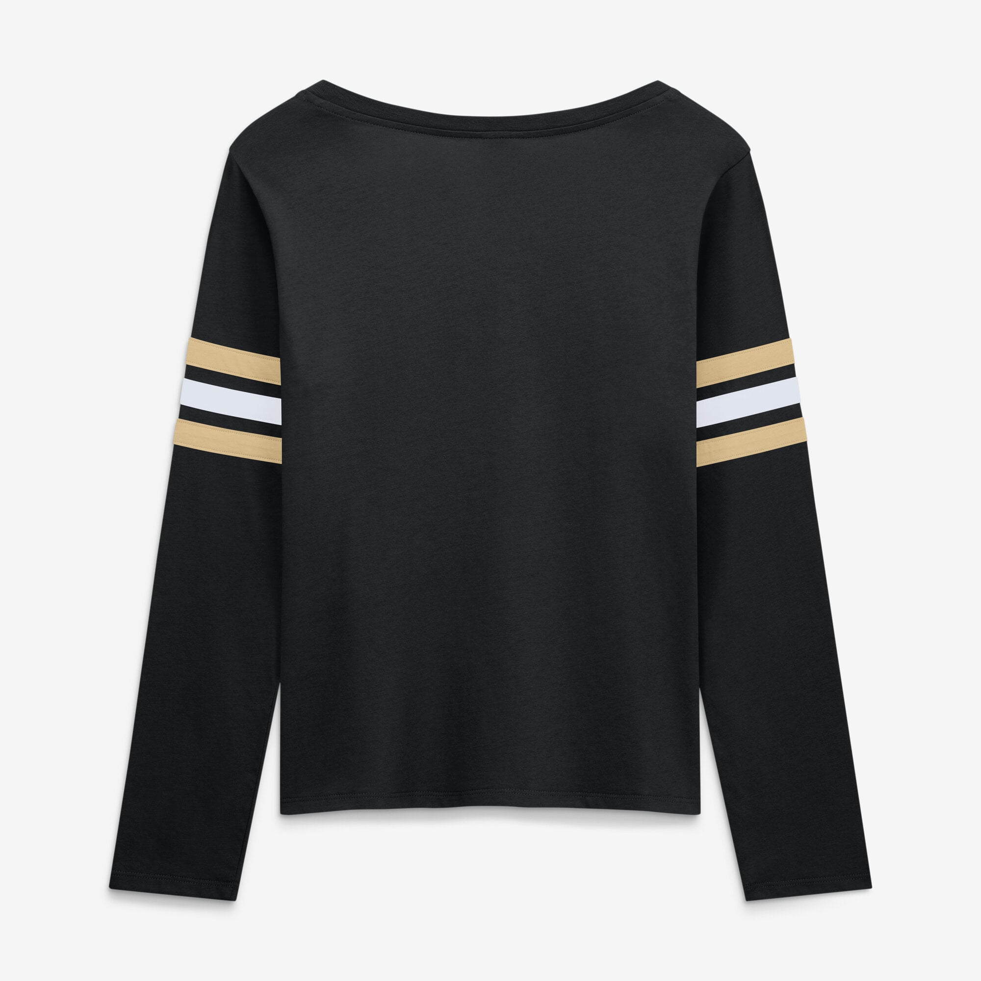 T-shirt à manches longues lacets Fanatics noir pour femmes, New Orleans Saints, Team First Coverage Scheme