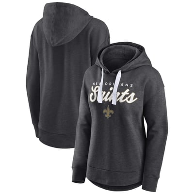 New Orleans Saints Fanatics Women's Set To Fly Pullover Hoodie - Heather Charcoal