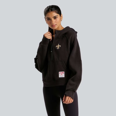  New Orleans Saints lululemon Women's Scuba Oversized Half-Zip Hoodie - Black