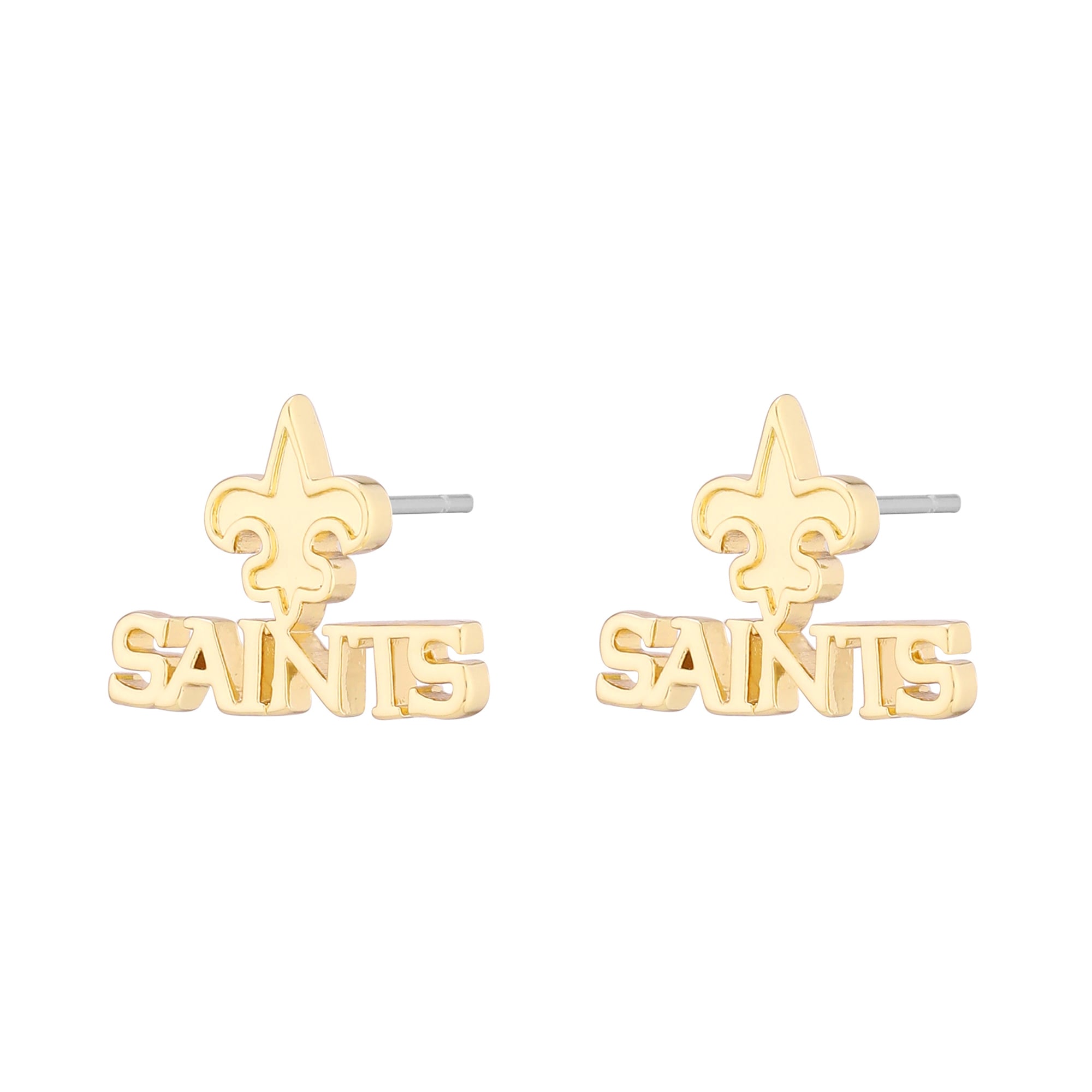 Women's LUV AJ  Gold New Orleans Saints Logo Stud Earrings